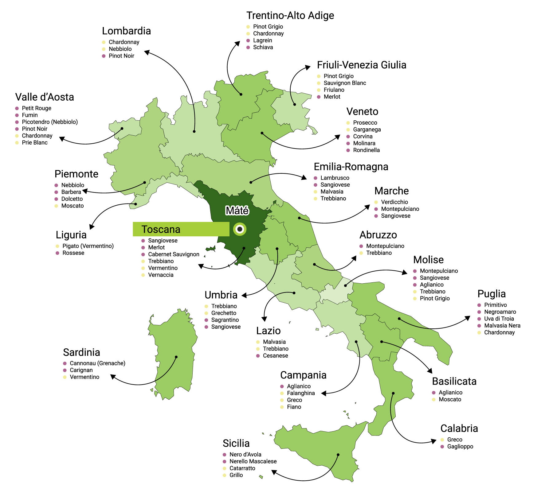 Mapa vinařství Máté